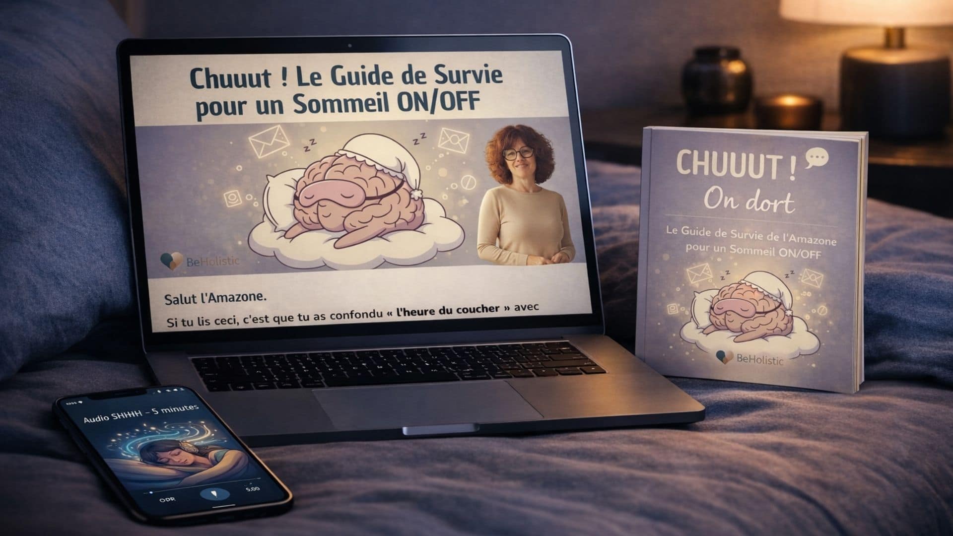 Mockup du kit Au dodo le cerveau